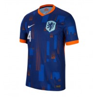 Holandsko Virgil van Dijk #4 Vonkajší futbalový dres ME 2024 Krátky Rukáv